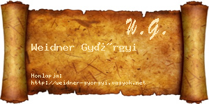 Weidner Györgyi névjegykártya